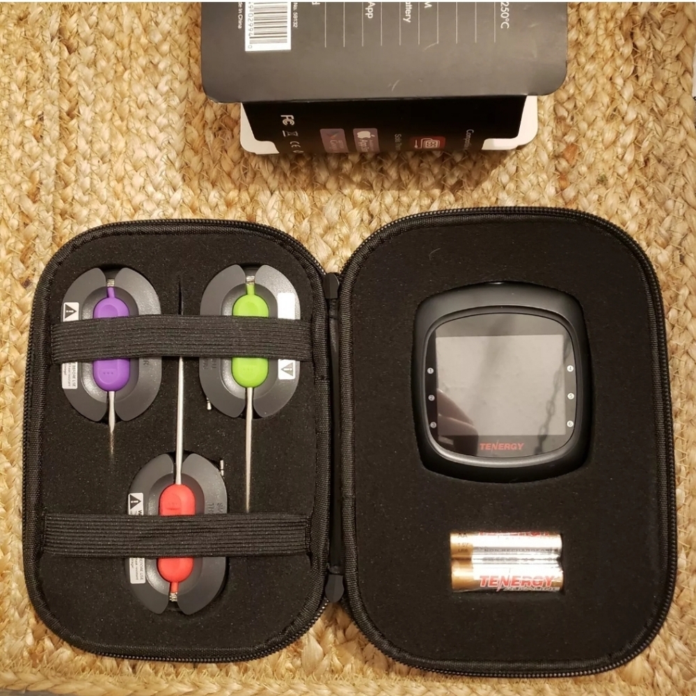 Tenergy Solis Smart Food Thermometer - 6 Channel with Case Google Play Apple App